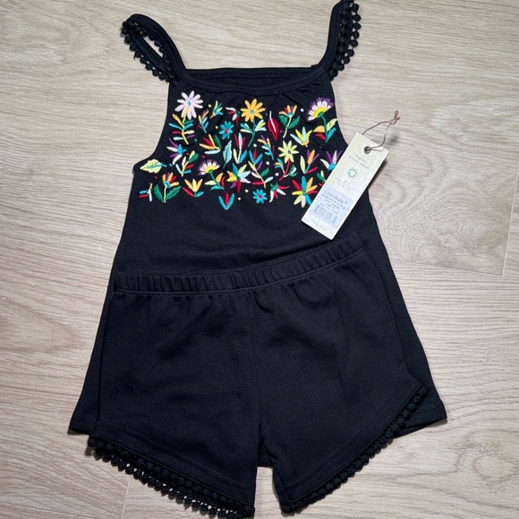 L'ovedbaby Black Floral Kids Matching Set - Picture 1 of 8